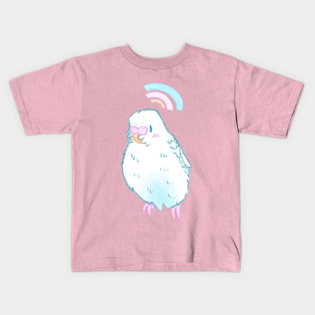 Sweet White Budgie Kids T-Shirt by JessaCreation